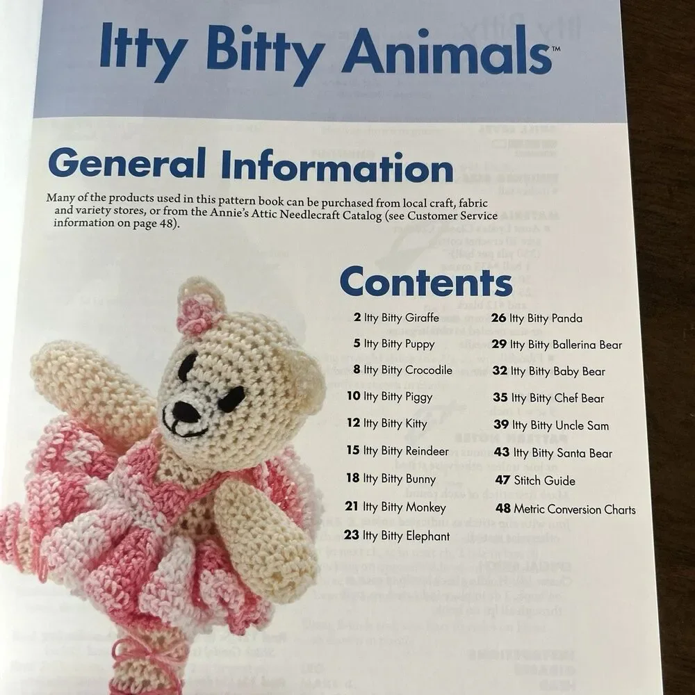 Annies Attic Itty Bitty Animals Crochet Pattern Booklet 15 Fun Little Animals